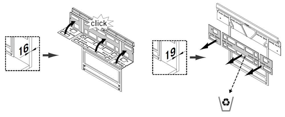 16 arba 19 mm spintelės rėmo storis.